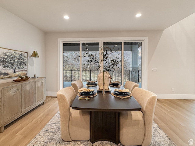 4014 N Dillon Way N, Ogden, UT 84414 - dining space featuring baseboards, light wood-type flooring, and recessed lighting