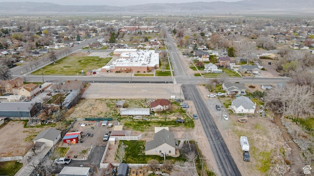 aerial view with a residential view and a mountain view