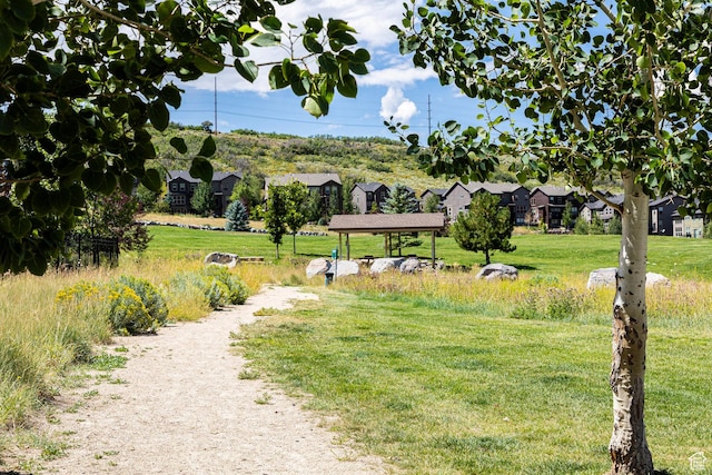 853 W Benjamin Pl, Kamas, UT 84036 - view of property's community with a gazebo, a residential view, and a lawn