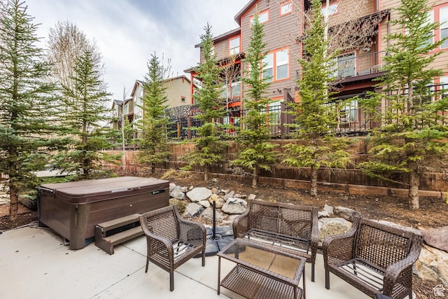 853 W Benjamin Pl, Kamas, UT 84036 - view of patio with fence and a hot tub