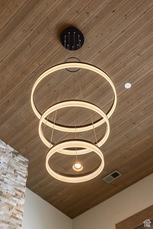 853 W Benjamin Pl, Kamas, UT 84036 - interior details with wood ceiling and visible vents