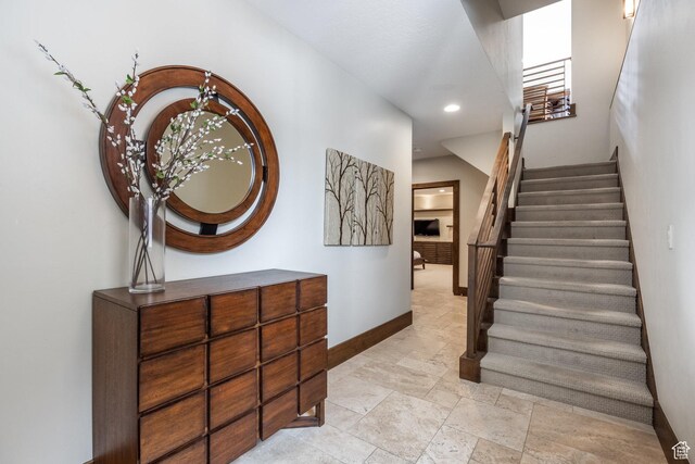 853 W Benjamin Pl, Kamas, UT 84036 - stairway with recessed lighting and baseboards
