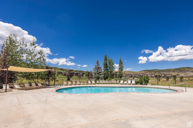 853 W Benjamin Pl, Kamas, UT 84036 - pool with a patio, a mountain view, and fence