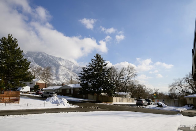 view of street featuring a mountain view
