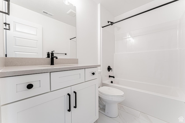 3759 W 950 N Unit 376, Lehi, UT 84043 - bathroom with vanity, marble finish floors, and bathtub / shower combination