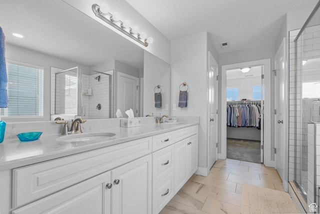 15097 S Cantle Dr, Bluffdale, UT 84065 - full bath with a stall shower, plenty of natural light, double vanity, and a spacious closet