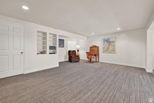 3674 N Willow Brooke Ln, Eden, UT 84310 - unfurnished room with carpet, built in features, baseboards, and recessed lighting