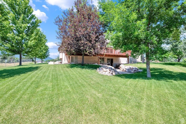3674 N Willow Brooke Ln, Eden, UT 84310 - view of yard featuring a deck
