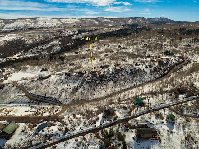 2586 S Red Willow Ln Unit 607, Heber City, UT 84032 - snowy aerial view with a mountain view