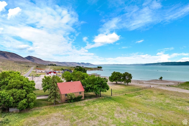 377 E Shore Rd, Saint Charles, ID 83272 - property view of water with a mountain view and fence
