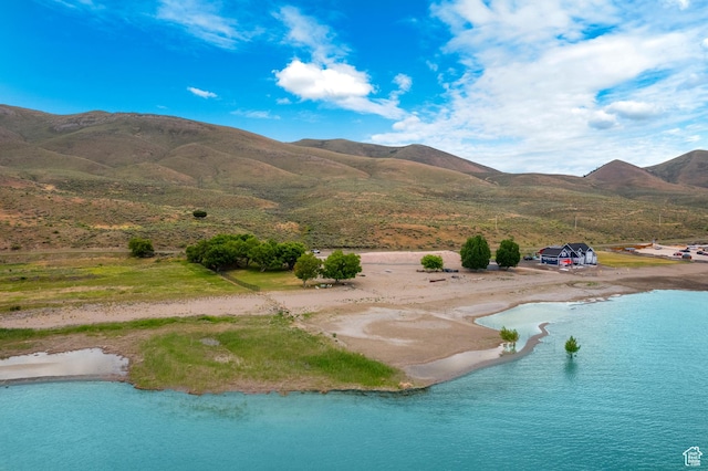 377 E Shore Rd, Saint Charles, ID 83272 - aerial view featuring a water and mountain view