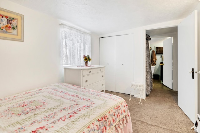 1225 N Dixie Downs Rd Unit 29, St George, UT 84770 - bedroom with light colored carpet, a closet, and a textured ceiling