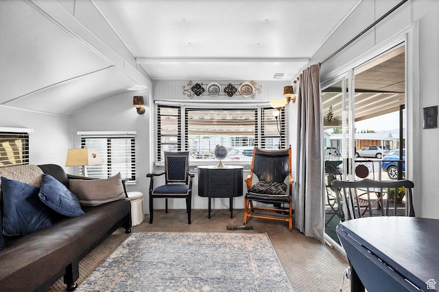 1225 N Dixie Downs Rd Unit 29, St George, UT 84770 - carpeted office featuring vaulted ceiling with beams