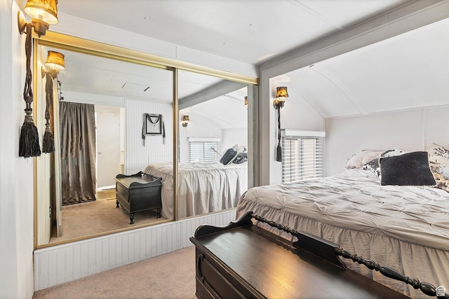 1225 N Dixie Downs Rd Unit 29, St George, UT 84770 - bedroom featuring multiple windows, vaulted ceiling, and carpet floors