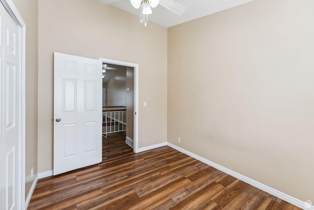 499 N 200 W Unit 8, Bountiful, UT 84010 - spare room with dark wood-style floors, baseboards, and ceiling fan