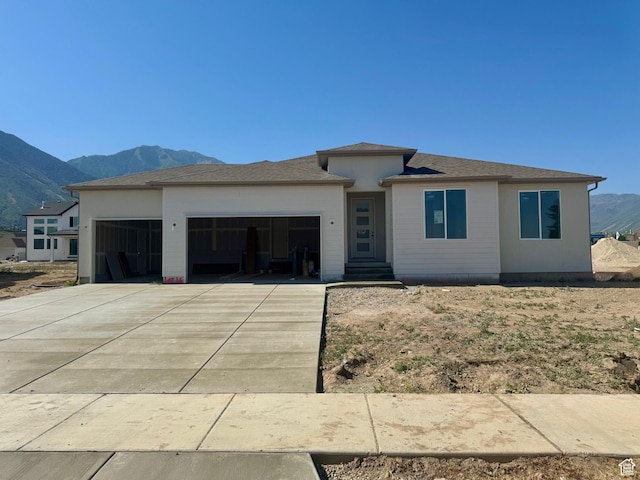 1018 E 250 S Unit 16, Salem, UT 84653 - prairie-style house with a mountain view, a garage, and concrete driveway