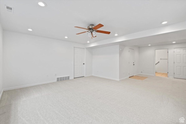 9587 N 4500 W, Cedar Hills, UT 84062 - unfurnished room with a ceiling fan, visible vents, light carpet, and recessed lighting