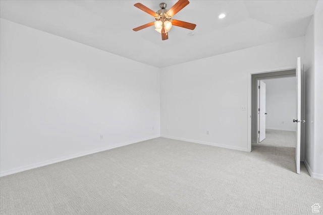 9587 N 4500 W, Cedar Hills, UT 84062 - spare room with a ceiling fan, baseboards, light colored carpet, and recessed lighting
