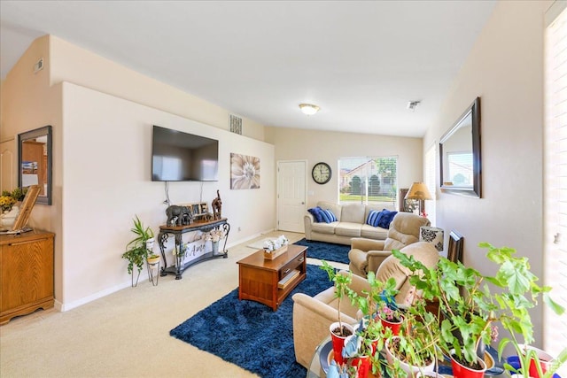 2050 W Canyon View Dr Unit 203, St George, UT 84770 - living area with baseboards, visible vents, and carpet