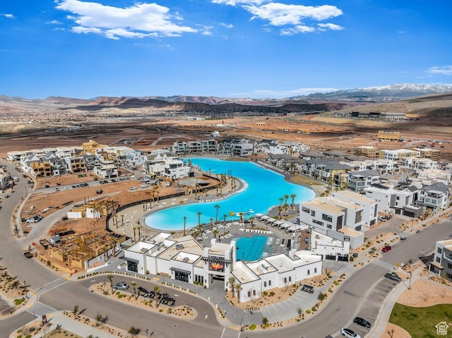 aerial view featuring a mountain view