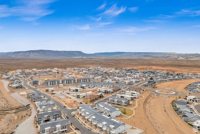 aerial view with a residential view and a mountain view