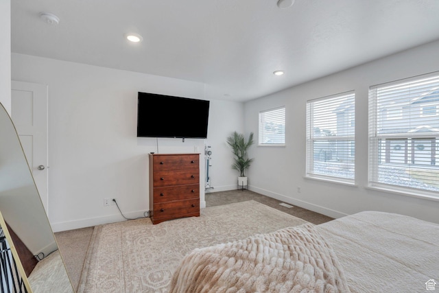 2740 E Kistler Aly, Eagle Mountain, UT 84005 - carpeted bedroom featuring visible vents, baseboards, and recessed lighting
