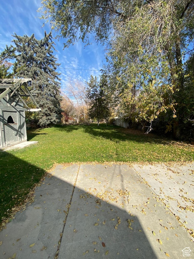 369 E 400 S, Springville, UT 84663 - view of yard with an outbuilding, a storage shed, and a patio area