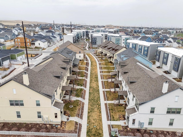 aerial view with a residential view
