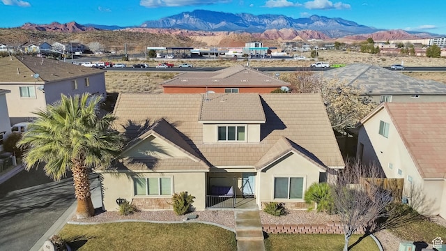 exterior space featuring a mountain view