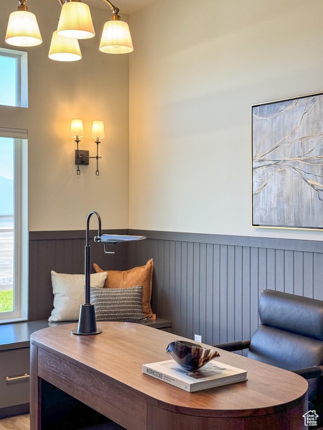 4436 W 1050 S Unit 104, West Point, UT 84015 - office area featuring a wainscoted wall