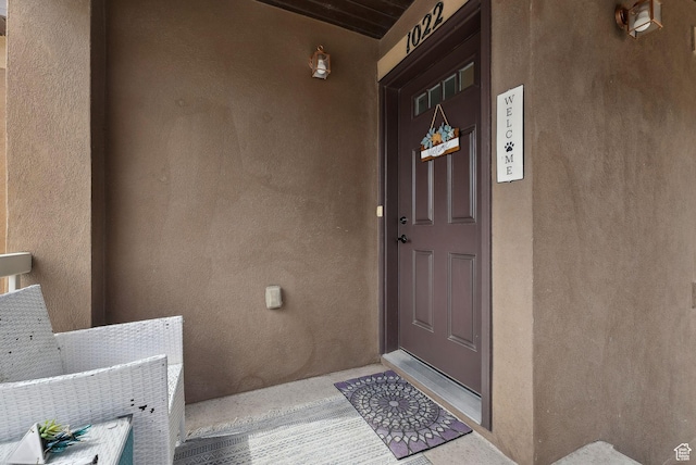 1022 W Allington Dr N, North Salt Lake, UT 84054 - view of exterior entry with stucco siding