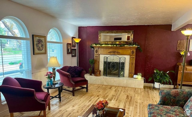 1213 N Winston Dr, Kaysville, UT 84037 - living room featuring wood finished floors and a tile fireplace