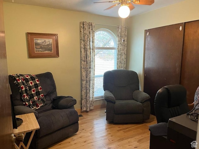 1213 N Winston Dr, Kaysville, UT 84037 - living area with a ceiling fan and light wood-type flooring