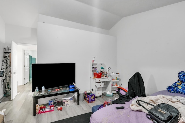3127 W 525 N, West Point, UT 84015 - bedroom with lofted ceiling and wood finished floors