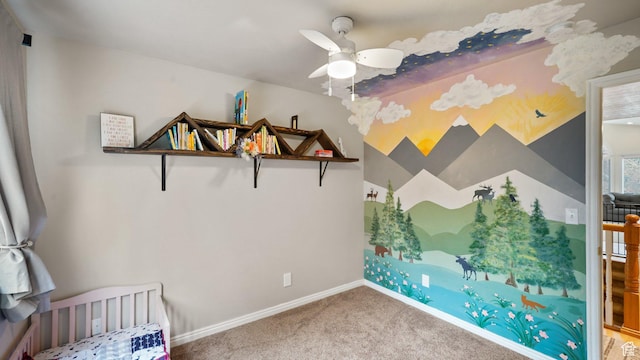 2484 Oakridge Dr, Spanish Fork, UT 84660 - carpeted bedroom with baseboards and a ceiling fan