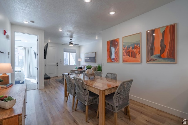 5399 S Cerulean Ln Unit 95, St George, UT 84790 - dining room with light wood finished floors, baseboards, recessed lighting, and a textured ceiling