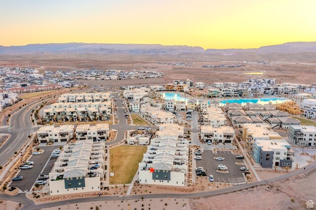 5399 S Cerulean Ln Unit 95, St George, UT 84790 - aerial view at dusk with a mountain view
