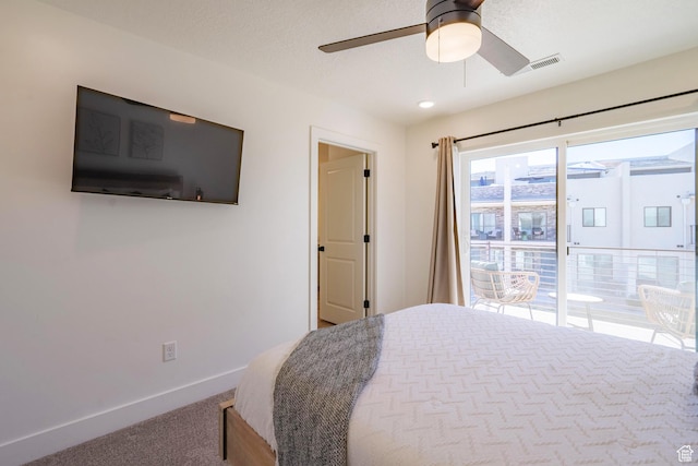 5399 S Cerulean Ln Unit 95, St George, UT 84790 - bedroom with a ceiling fan, carpet, baseboards, and visible vents