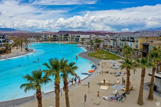 5399 S Cerulean Ln Unit 95, St George, UT 84790 - pool with a mountain view and a residential view