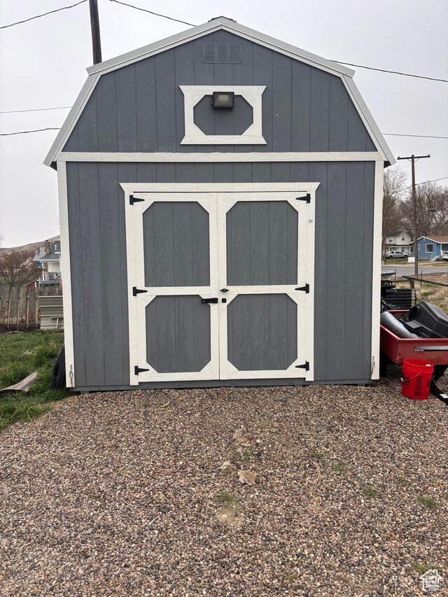 view of shed