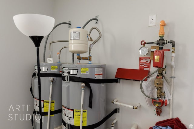 utilities with water heater and strapped water heater