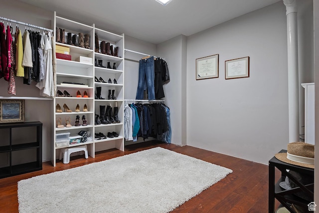 5888 E Pioneer Fork Rd N, Salt Lake City, UT 84108 - spacious closet with dark wood-style floors