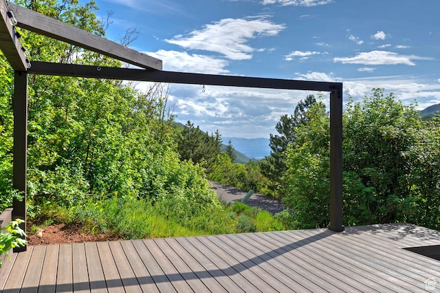 5888 E Pioneer Fork Rd N, Salt Lake City, UT 84108 - wooden deck with a mountain view