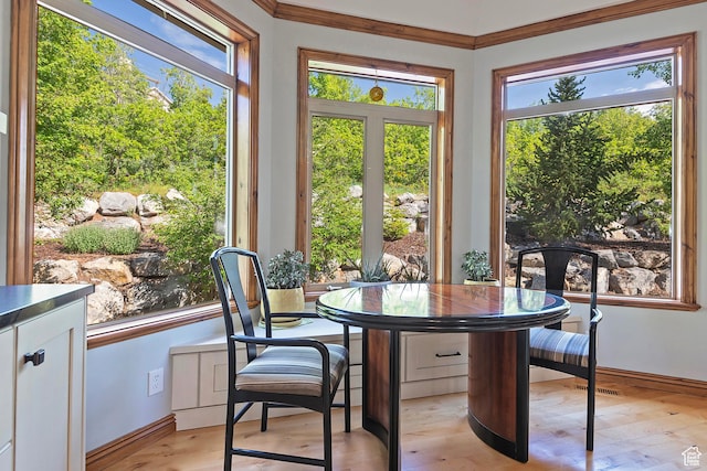 5888 E Pioneer Fork Rd N, Salt Lake City, UT 84108 - dining space featuring baseboards and light wood finished floors