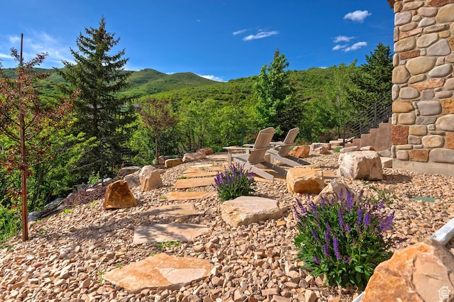 5888 E Pioneer Fork Rd N, Salt Lake City, UT 84108 - view of yard featuring a mountain view and a view of trees