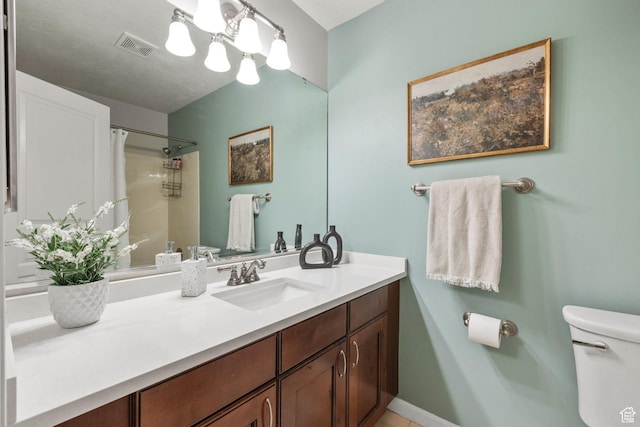 13968 S Hawberry Rd E, Draper, UT 84020 - full bath with visible vents, toilet, vanity, and a shower with curtain