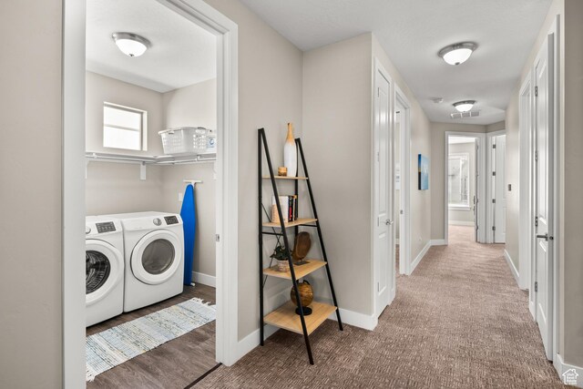 429 N 600 W, Moab, UT 84532 - laundry area featuring visible vents, independent washer and dryer, carpet, baseboards, and laundry area
