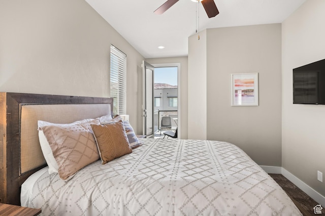 429 N 600 W, Moab, UT 84532 - bedroom with baseboards, ceiling fan, and access to outside