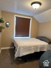 4190 W Delray N Unit 39, Vernal, UT 84078 - bedroom with baseboards and vaulted ceiling