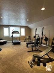 4190 W Delray N Unit 39, Vernal, UT 84078 - exercise area with recessed lighting, carpet floors, baseboards, and a healthy amount of sunlight